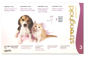 ストロングホールド　子犬&子猫用　（2.5kg以下） 15mg 0.25ml x 3 PIpettes